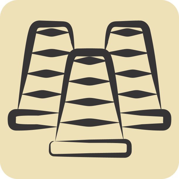 图标锥。与滑冰有关的符号。手绘风格。简单的设计说明图片下载