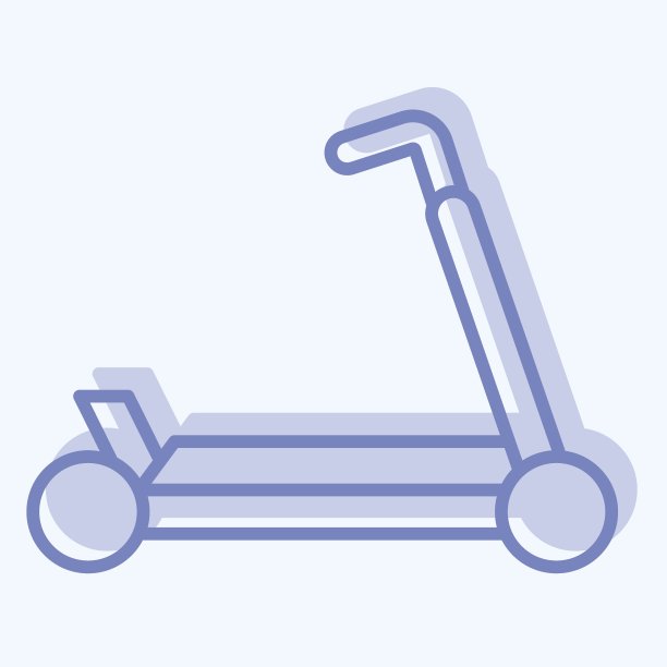 图标踢滑板车。与滑冰有关的符号。双音风格。简单的设计说明图片下载