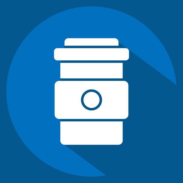 图标咖啡杯。与滑冰有关的符号。长影式。简单的设计说明图片下载