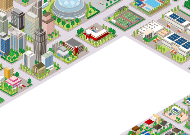 城市景观的三维视图。城市景观。图片下载