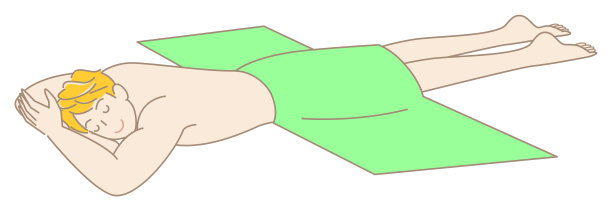 可爱的裸男趴着等按摩。简单插图矢量图片下载