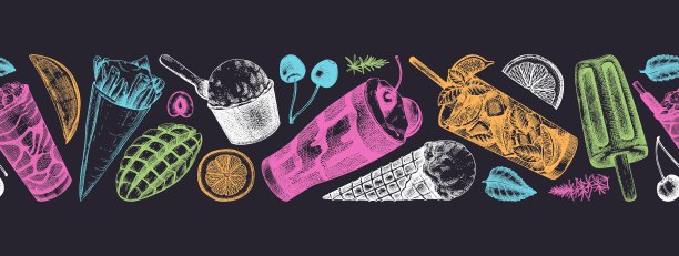 夏日派对无缝横幅图片下载