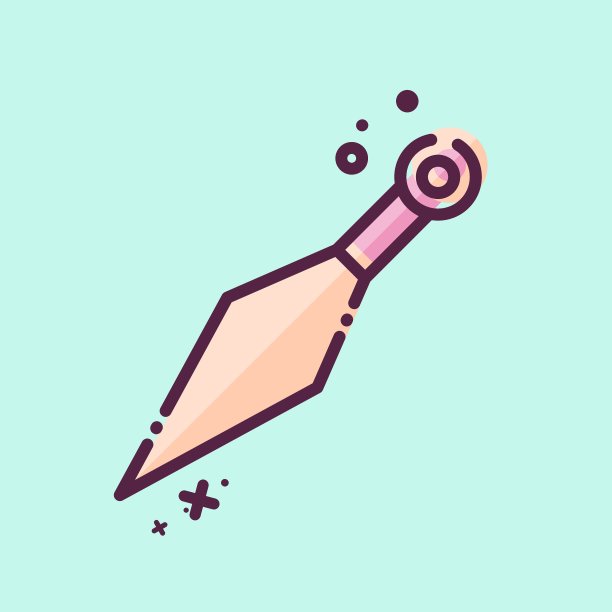 图标Kunai。与日本有关的符号。MBE风格。简单的设计说明。图片下载