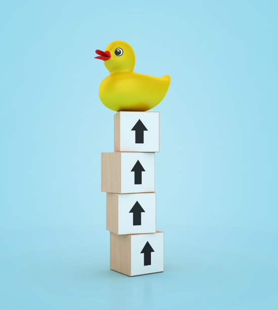 箭块上的3D鸭子图片下载