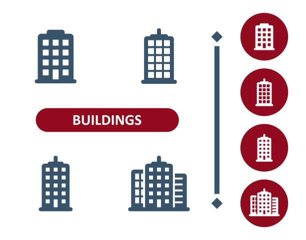 建筑图标。建筑，城市，城市景观，摩天大楼，办公楼，公寓楼图标图片下载