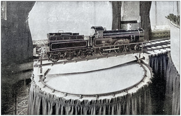 古董照片:玩具火车模型图片下载