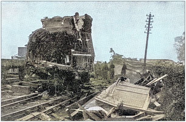 古董照片:火车事故图片下载