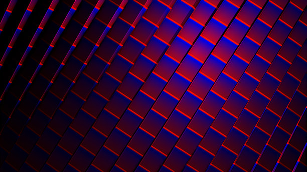 时尚的3D抽象动画颜色波浪平滑墙。概念多色液体图案。紫蓝色波浪反射表面宏。时髦的彩色流体抽象流。美丽的渐变纹理图片下载