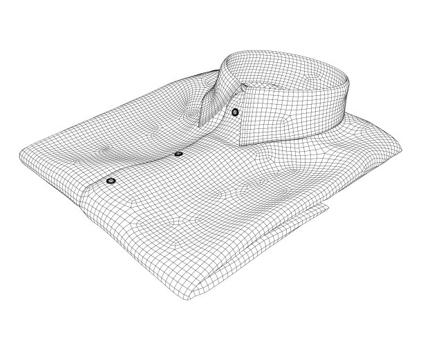 折叠衬衫薄线框图标。现代矢量男装插图。折叠衬衫模板的矢量绘图。等距视图。图片下载