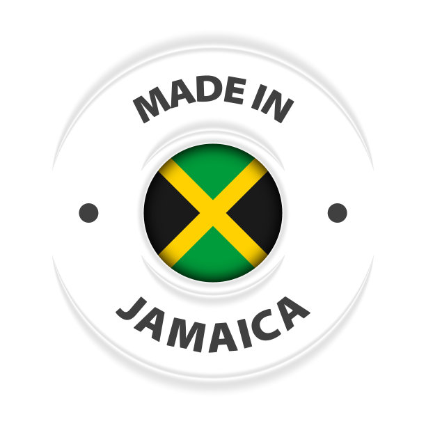 牙买加制造的图形和标签。图片下载
