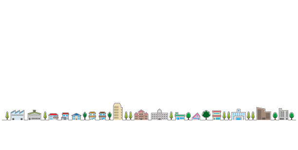 城市景观的流行插图。图片下载