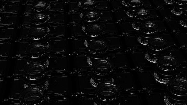 相机镜头平铺网格老式复古胶片摄影黑白背景图片下载