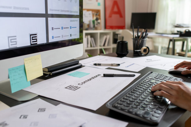 平面设计师在办公室工作。艺术家创意设计师插画平面技能概念。图片下载