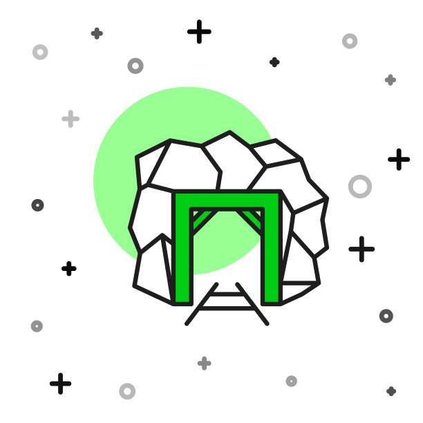 矿山入口图标孤立在白色背景上。向量图片下载