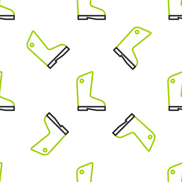 线橡胶手套图标隔离无缝图案白色背景。乳胶护手标志。家务清洁设备标志。向量图片下载