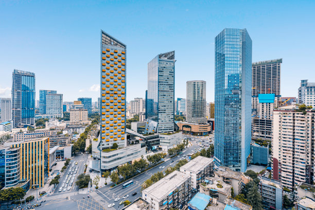 中国四川省成都的高视角天际线图片下载