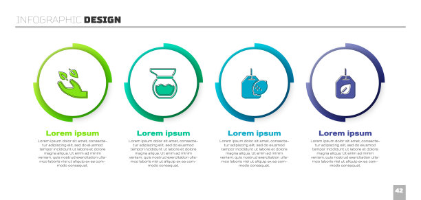 准备茶叶，茶壶，柠檬包和。业务信息图表模板。向量图片下载