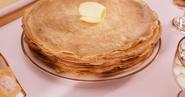 黄油煎饼。黄油。复活节。圣诞节。图片下载