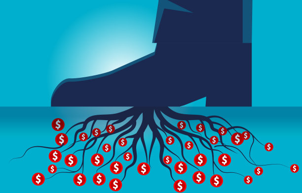 脚踏实地赚钱，在脚底生根发芽，扎实的商业基础，稳定可靠的商业投资，在脚底发芽成长的钱树图片下载