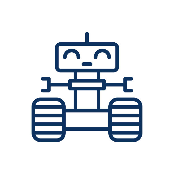 机器人图标。一个友好的机器人的细线插图，表示自动化，技术教育和儿童机器人。孤立的轮廓矢量标志。图片下载