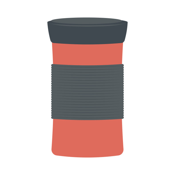 保温杯平面风格，保温瓶矢量平面图标风格插图图片下载