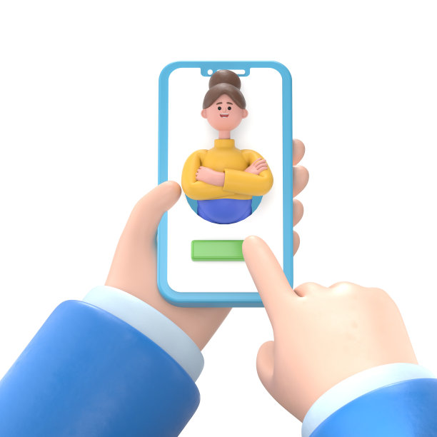 亚洲女人安吉拉的3D插图。在线移动医疗概念。医疗保健应用。平面风格的3D插图。白色背景的3D渲染图片下载