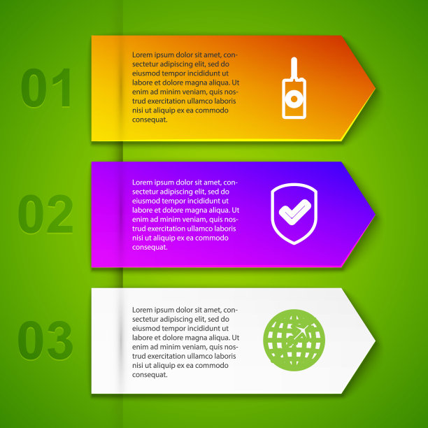 设置线路遥控，带勾的屏蔽，全球飞行飞机和非接触式支付。业务信息图表模板。向量图片下载