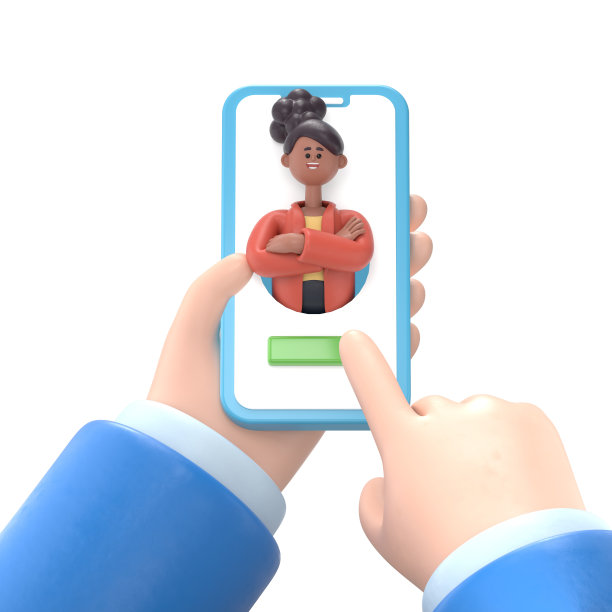 非裔美国女性可可的3D插图。在线移动医疗概念。医疗保健应用。平面风格的3D插图。白色背景的3D渲染图片下载