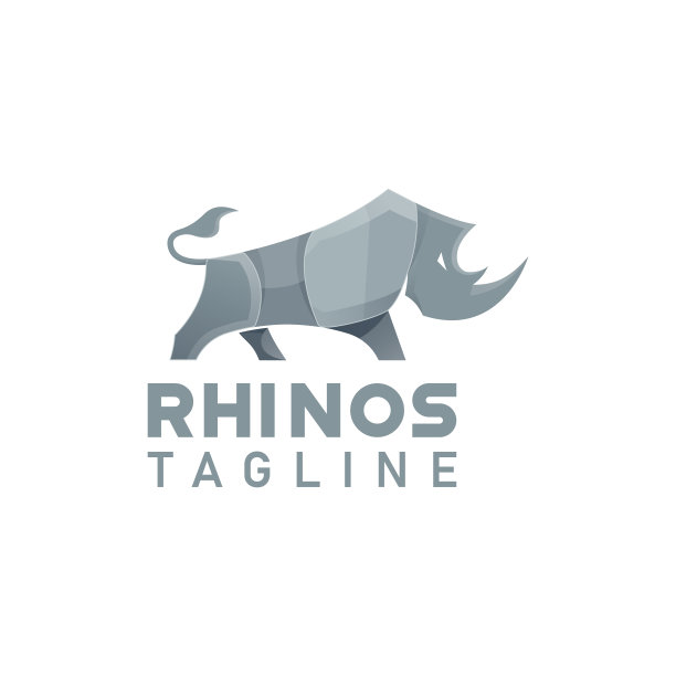 犀牛图标设计符号模板平面风格向量图片下载