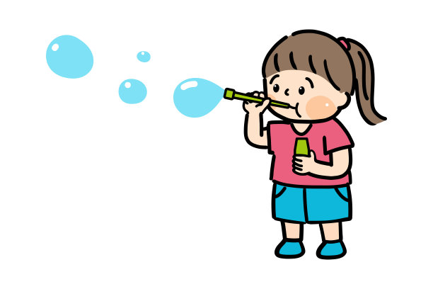 一个吹泡泡的可爱女孩图片下载