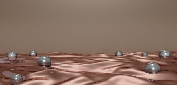 产品装饰场景水面、珍珠背景图3D插画图片下载