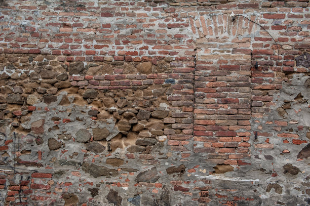 古老的墙壁纹理背景与旧砖图片下载