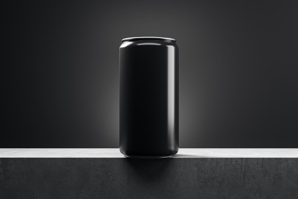 空的白色饮料可以在浅色的背景上用模拟的地方。饮料和食品广告概念。3 d渲染。图片下载