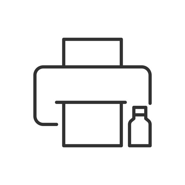 打印机油墨，线性图标。线条可编辑的笔画图片下载