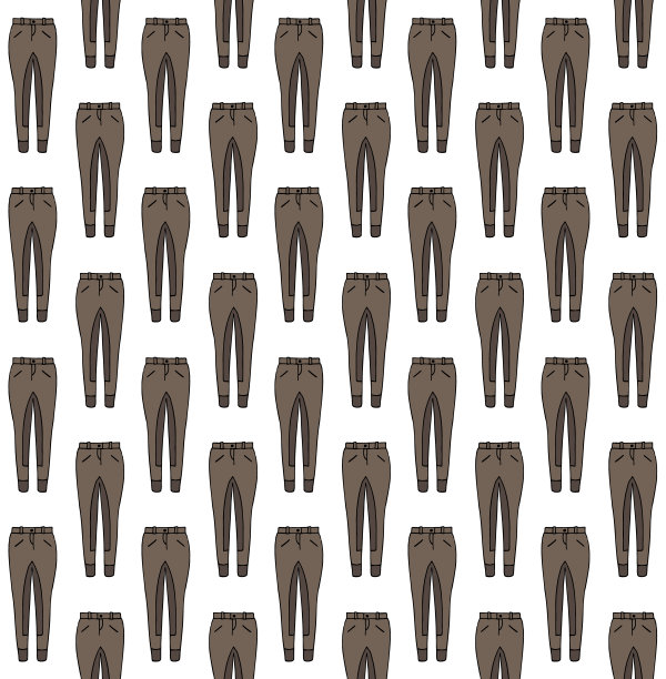 矢量无缝模式手绘涂鸦素描骑马马裤图片下载