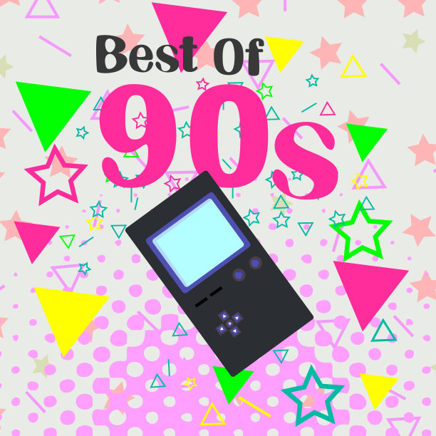 带有背景的90年代复古游戏机图片下载