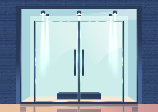 玻璃门，商店或办公楼的透明入口，在允许自然光的同时邀请游客进入图片下载