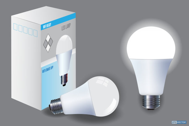 一套逼真的智能Wifi LED聚光灯隔离。三维演示图片下载