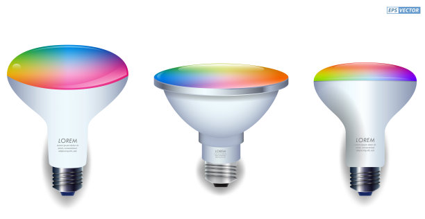 一套逼真的智能Wifi LED聚光灯隔离。三维演示图片下载