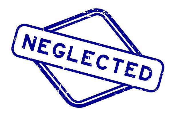 垃圾蓝被忽视的字橡胶印章在白色的背景图片下载