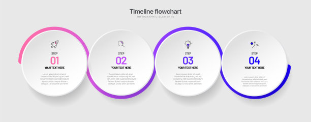 时间轴信息图设计与选项或步骤。商业概念的信息图表。可用于演示工作流程布局，横幅，过程，图表，流程图，信息图，年度报告。图片下载