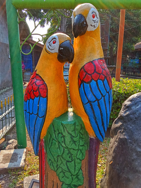 小鹦鹉类雕像图片下载