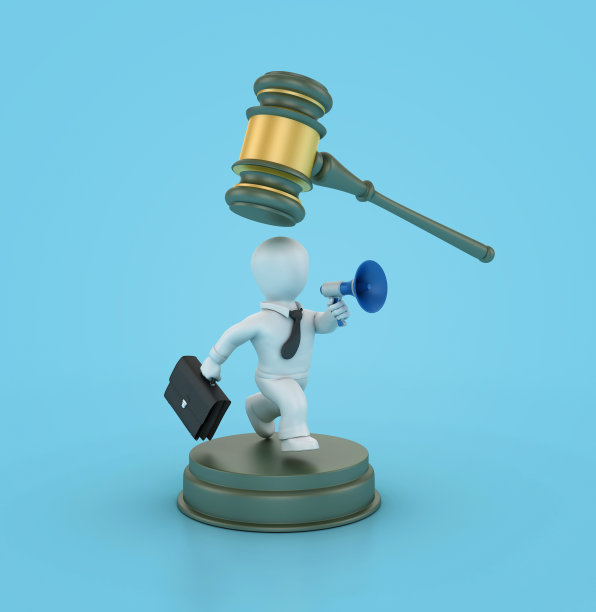 卡通商务人士与扩音器和法律法槌图片下载