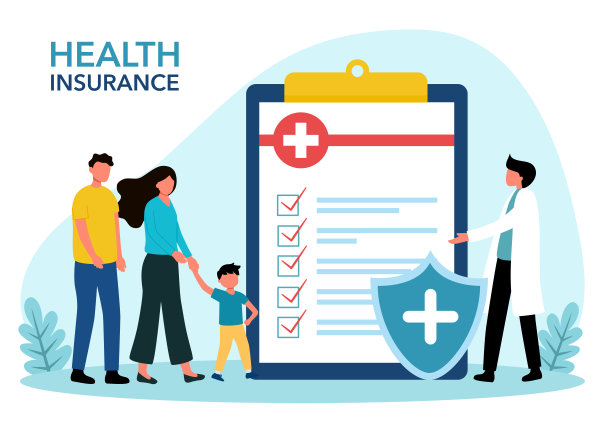家庭健康保险概念。家庭的保护。专业的医疗咨询。图片下载