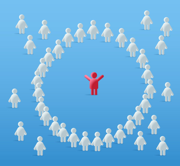 人物图标组人物符号为信息图人物设定了思考不同的领导概念图片下载