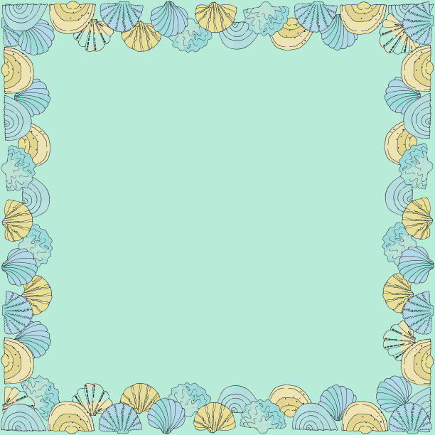 贝壳框架的夏季照片，社交媒体和礼物的假期设计图片下载