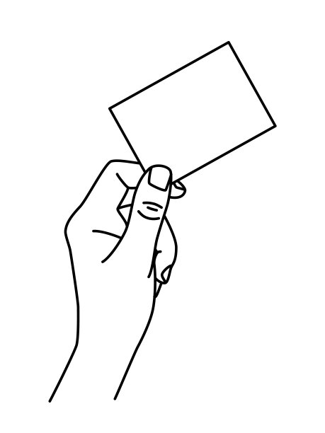 手里拿着名片，手里画着细线图片下载