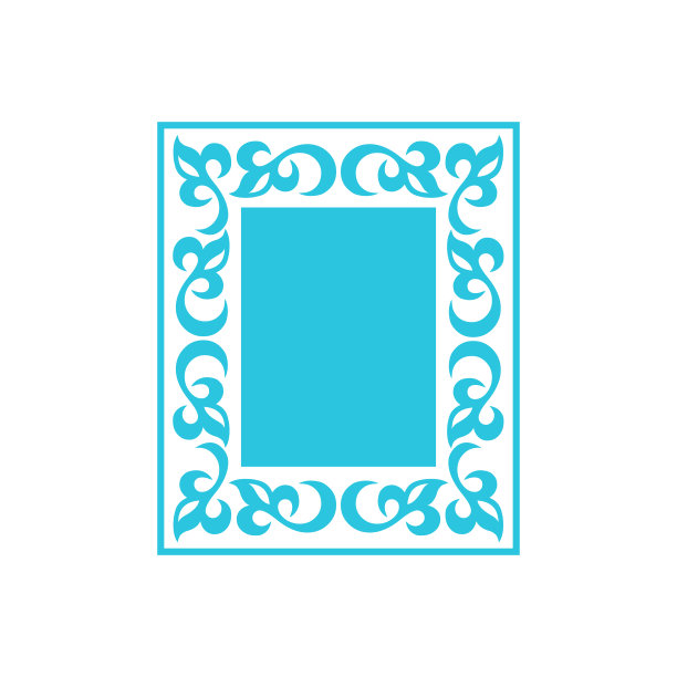 经典的花框。从蓝色图标集。图片下载