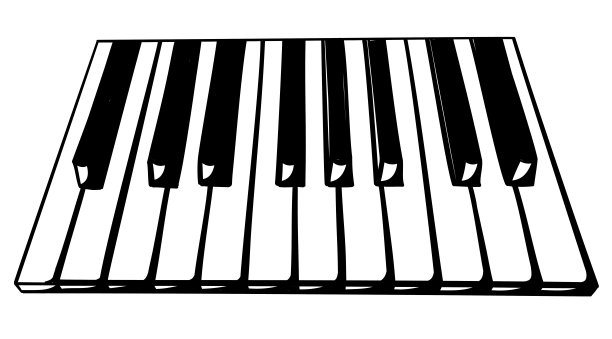 钢琴琴键墨水图片下载