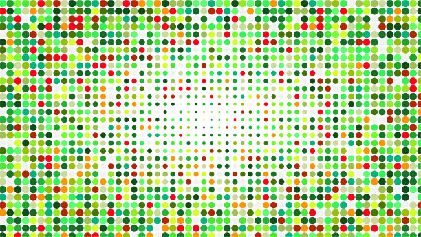 纯素的颜色固定在半色调的风格上。绿色渐变点图片下载